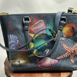 Anushka Handbag Tote 693 Oceanic Sea Life Starfish Fish Ocean Leather Bag